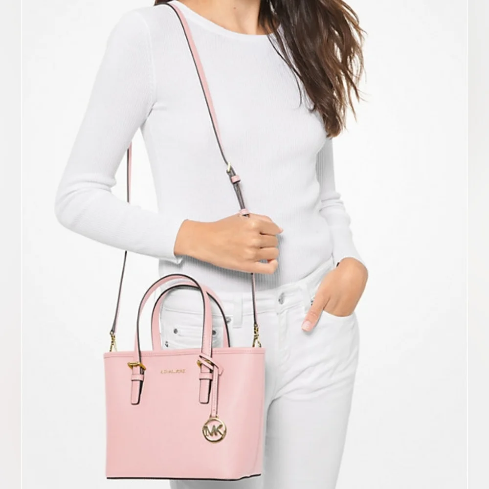 Michael kors Jet Set Travel Extra-Small Saffiano Leather Top-Zip Tote Bag (Powde - Picture 9 of 9